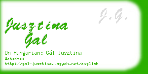 jusztina gal business card
